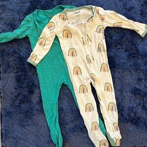 Kyte Baby Footie Rainbow and Green Set